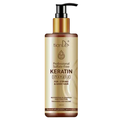 Șampon profesional fără sulfați, cu keratină, pentru păr puternic și strălucitor, 300 ml