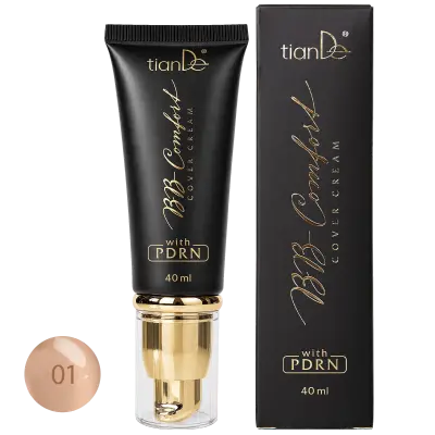BB-cremă cu PDRN „Acoperire eficientă”, ton 01, Vanilie, 40 ml