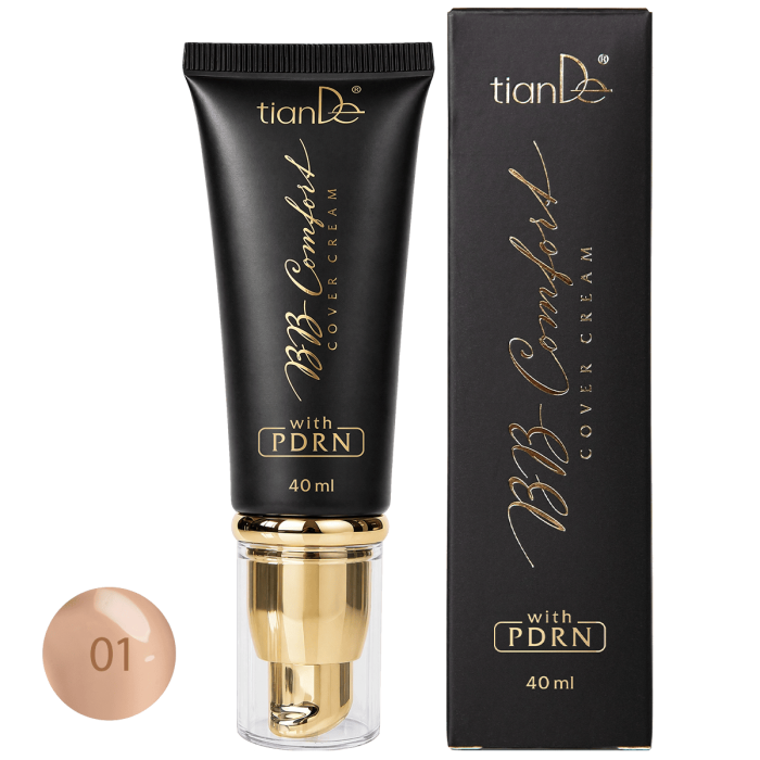 BB-cremă cu PDRN „Acoperire eficientă”, ton 01, Vanilie, 40 ml