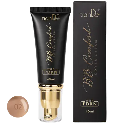 BB-cremă cu PDRN „Acoperire eficientă”, ton 02, Caramel, 40 ml