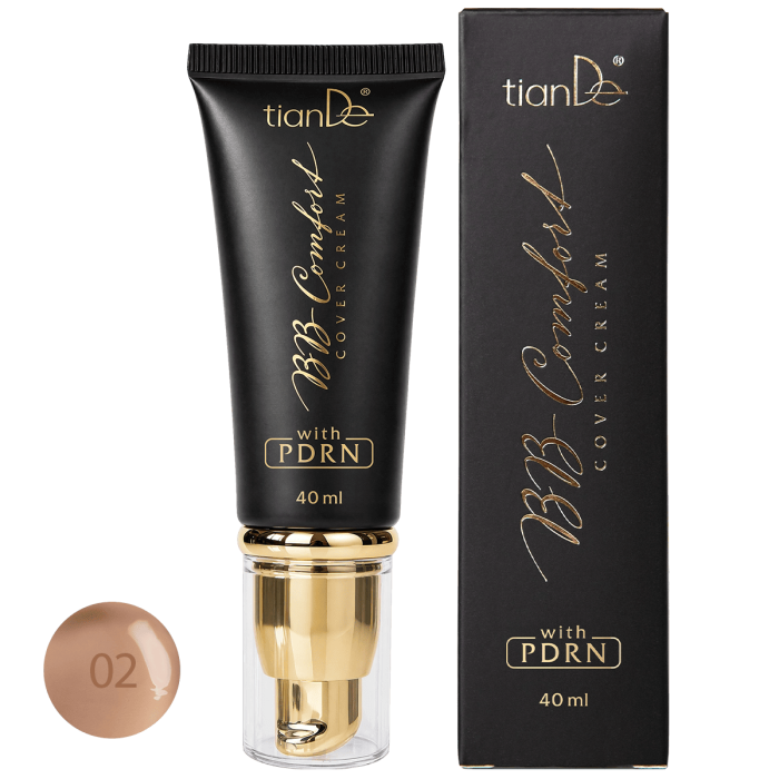 BB-cremă cu PDRN „Acoperire eficientă”, ton 02, Caramel, 40 ml